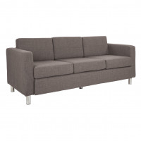 OSP Home Furnishings PAC53-M59 Pacific Sofa in Cement Fabric with Chrome Legs